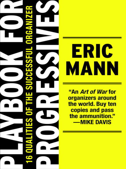 Title details for Playbook for Progressives by Eric Mann - Available